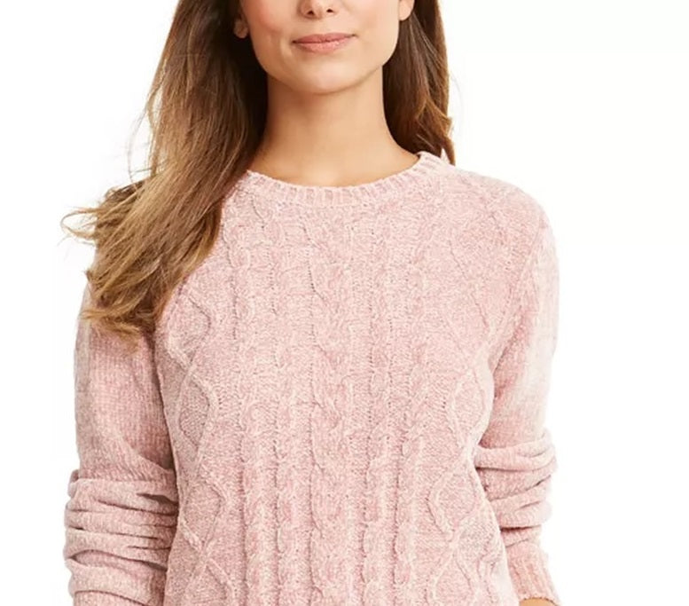 Karen Scott Suéter Feminino de Tricô em Chenille Rosa Tamanho XXG