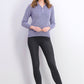 Karen Scott Suéter Feminino Petite Gola Pontilhada Roxo Tamanho Petit