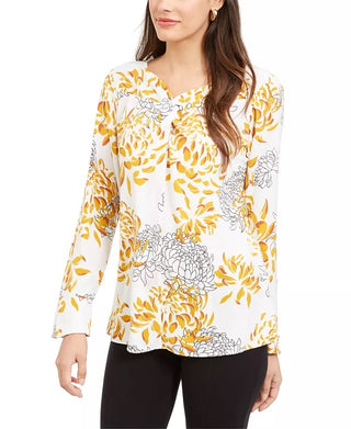 Blusa Alfani Feminina Twist-Front Amarela Tamanho P