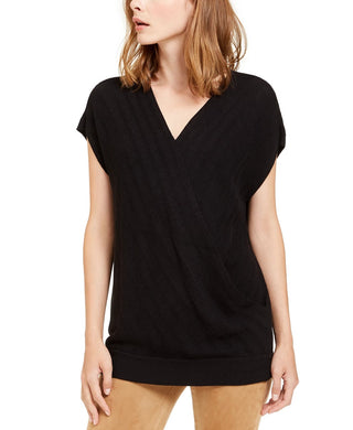 Suéter feminino Alfani listrado com manga morcego, preto, tamanho pequeno