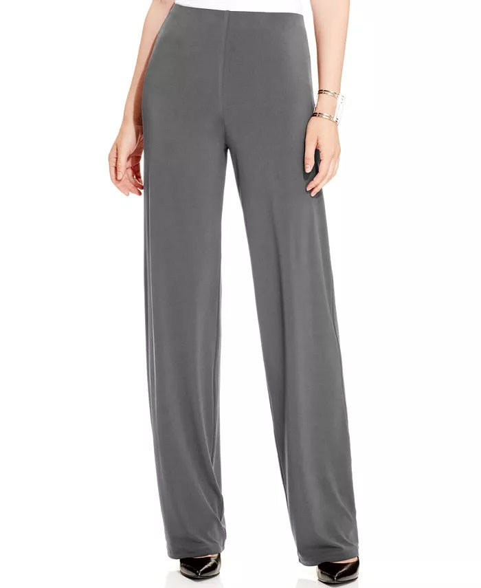 Calça feminina Alfani Petite Knit Wide Leg Cinza Escuro Tamanho Petit