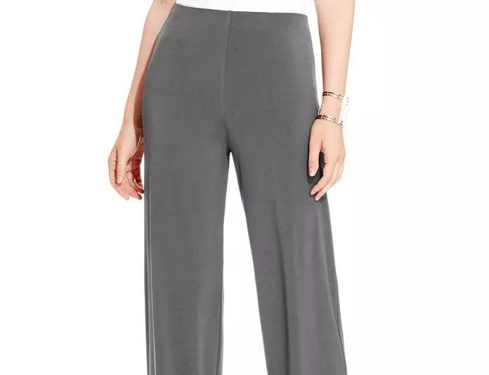 Calça feminina Alfani Petite Knit Wide Leg Cinza Escuro Tamanho Petit