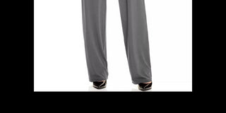 Calça feminina Alfani Petite Knit Wide Leg Cinza Escuro Tamanho Petit