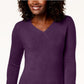 Karen Scott Suéter Feminino Gola V Roxo Médio Tamanho Extra Grande