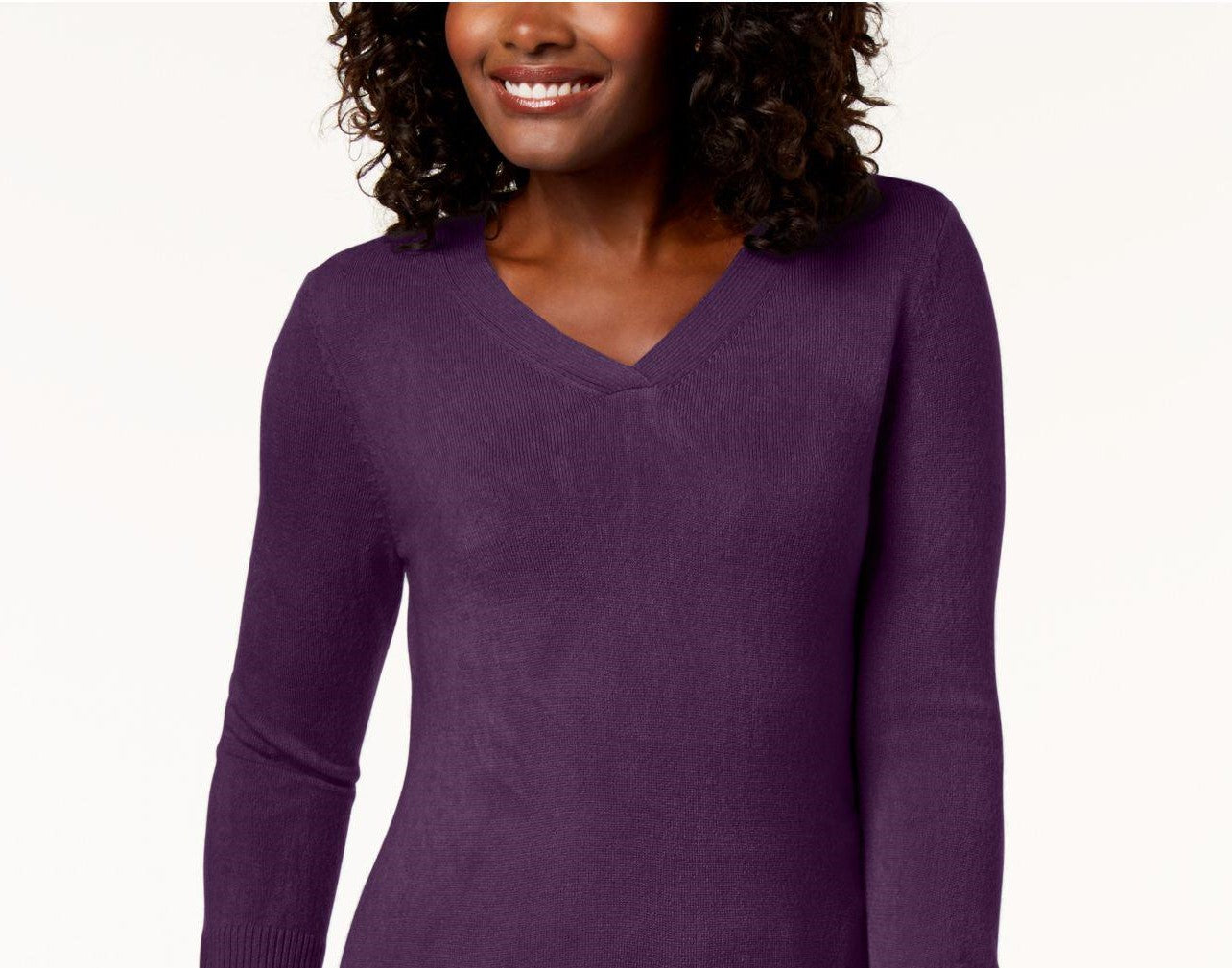Karen Scott Suéter Feminino Gola V Roxo Médio Tamanho Extra Grande