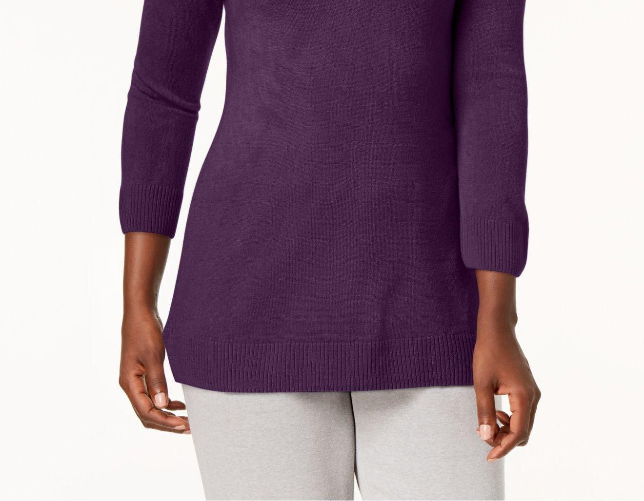 Karen Scott Suéter Feminino Gola V Roxo Médio Tamanho Extra Grande