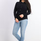 Cardigan feminino Karen Scott com botões e contas, preto, tamanho extragrande