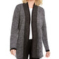Karen Scott Cardigan Feminino com Acabamento Contrastado e Frente Aberta, Preto, Tamanho XS