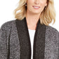 Karen Scott Cardigan Feminino com Acabamento Contrastado e Frente Aberta, Preto, Tamanho XS