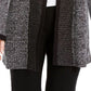 Karen Scott Cardigan Feminino com Acabamento Contrastado e Frente Aberta, Preto, Tamanho XS