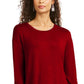Blusa feminina com cordão e punho, estilo &amp; co, vermelho escuro, tamanho grande