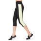 Leggings cropped femininas Ideology Color Blocked, cor Barbell, limão, dourado, tamanho XX-grande
