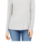Blusa feminina Charter Club com gola alta canelada mesclada, cinza, tamanho grande
