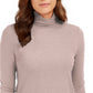 Blusa feminina Charter Club com gola alta canelada mesclada, rosa, tamanho grande