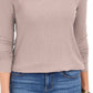 Blusa feminina Charter Club com gola alta canelada mesclada, rosa, tamanho grande