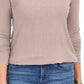 Blusa feminina Charter Club com gola alta canelada mesclada, rosa, tamanho médio