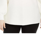 Suéter feminino Alfani Plus Size com ponto otomano, branco, tamanho 1X