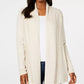 Karen Scott Cardigan Feminino Aberto na Frente Bege Escuro Tamanho P