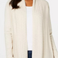 Karen Scott Cardigan Feminino Aberto na Frente Bege Escuro Tamanho P