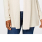 Karen Scott Cardigan Feminino Aberto na Frente Bege Escuro Tamanho P