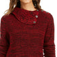 Suéter de malha com gola envelope e bolso canguru feminino Style &amp; Co, vermelho, tamanho X-S