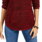 Suéter de malha com gola envelope e bolso canguru feminino Style &amp; Co, vermelho, tamanho X-S