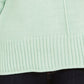 Blusa feminina texturizada mesclada manga comprida gola redonda verde tamanho GG