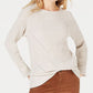 Suéter feminino estilo &amp; co com gola redonda mesclada, bege, tamanho extra grande