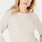 Suéter feminino estilo &amp; co com gola redonda mesclada, bege, tamanho extra grande