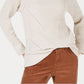 Suéter feminino estilo &amp; co com gola redonda mesclada, bege, tamanho extra grande