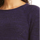 Suéter feminino de gola redonda mesclado estilo &amp; co, roxo, tamanho GG