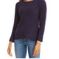 Suéter feminino de gola redonda mesclado estilo &amp; co, roxo, tamanho GG