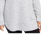 Suéter feminino plus size com gola careca e acabamento em malha waffle, cinza, tamanho 3X