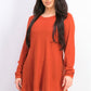Suéter túnica feminino alto-baixo estilo &amp; co laranja escuro tamanho médio