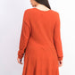 Suéter túnica feminino alto-baixo estilo &amp; co laranja escuro tamanho médio