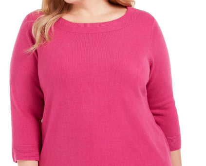 Karen Scott Suéter Feminino Gola Bateau Manga Longa Rosa Tamanho XS