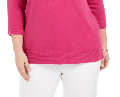 Karen Scott Suéter Feminino Gola Bateau Manga Longa Rosa Tamanho XS