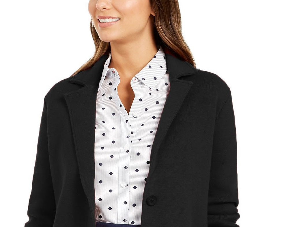 Jaqueta Blazer Feminina Charter Club Preta Tamanho P