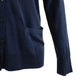 Cardigan feminino de lã merino com decote em V, azul, tamanho médio