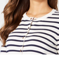 Cardigan feminino listrado com ilhós Charter Club, branco, tamanho extragrande