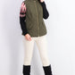 Colete feminino acolchoado com gola alta Charter Club, verde, tamanho pequeno