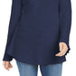 Suéter de malha com babados e bainha plissada feminino Style &amp; Co, azul-marinho, tamanho X-S