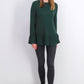 Suéter de malha com babados e bainha plissada feminino Style &amp; Co, verde escuro, tamanho X-S