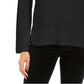 Suéter pulôver feminino de malha estilo boxy, preto, tamanho extrapequeno
