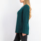 Suéter pulôver feminino estilo boxy knit verde tamanho médio