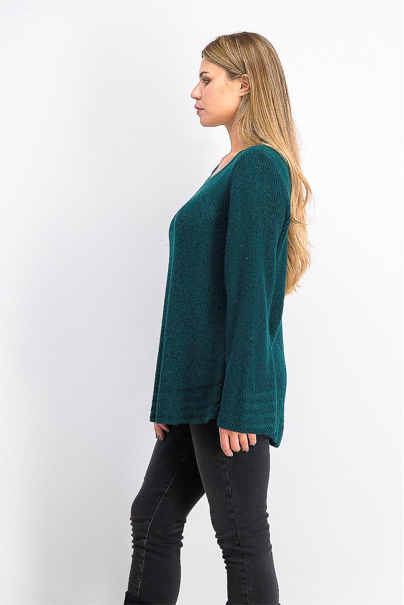 Suéter pulôver feminino estilo boxy knit verde tamanho médio