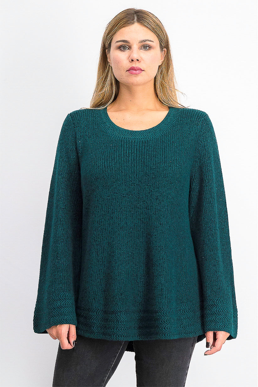 Suéter pulôver feminino estilo boxy knit verde tamanho extragrande