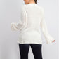Suéter pulôver feminino estilo boxy knit branco tamanho médio