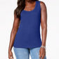 Karen Scott Regata Feminina Petite de Algodão com Tachas Azul Escuro Tamanho Petit