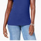Karen Scott Regata Feminina Petite de Algodão com Tachas Azul Escuro Tamanho Petit